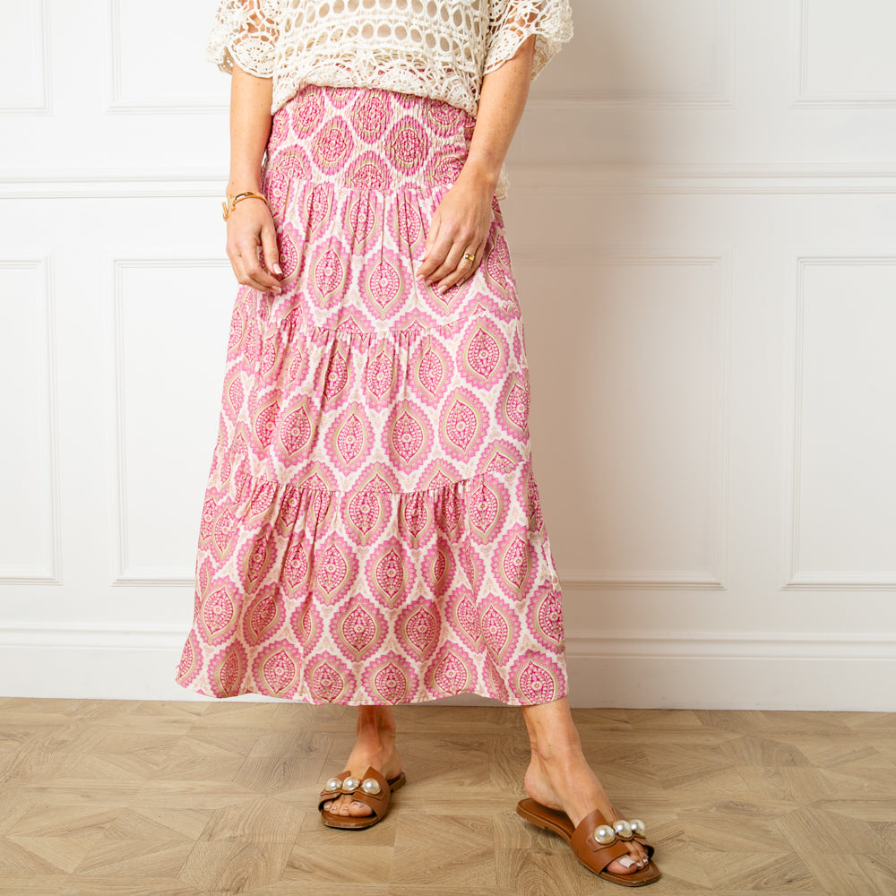 Flora Stamp Tiered Skirt